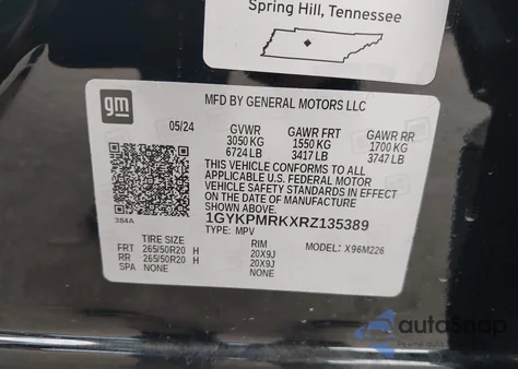 2024 Cadillac Lyriq Tech W/1Sa из США, поврежденный, VIN 1GYKPMRKXRZ135389